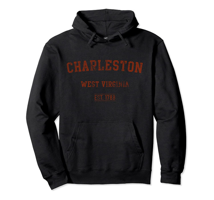 Charleston West Virginia Distressed Text Sport Style Pullover Hoodie, T-Shirt, Sweatshirt