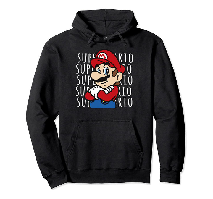Nintendo Super Mario Name Repeat Pose Graphic Hoodie, T-Shirt, Sweatshirt