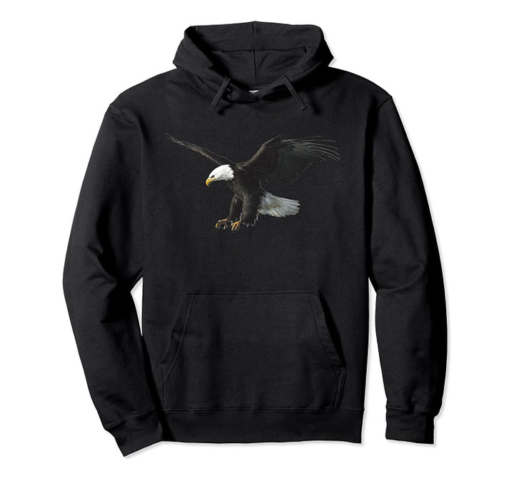 Majestic Flying American Bald Eagle Photo Portrait Hoodie Pullover Hoodie, T-Shirt, Sweatshirt