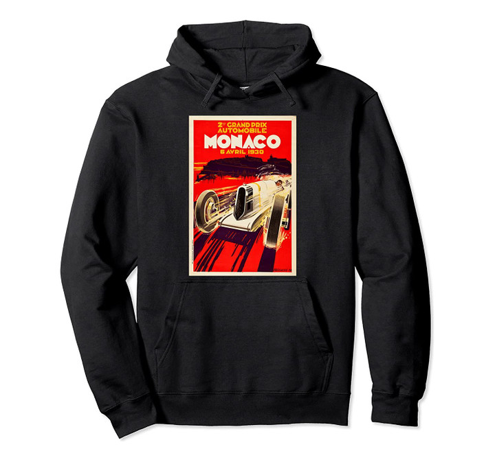 Monaco Vintage Grand Prix 1930 Race Car Poster Hoodie Pullover Hoodie, T-Shirt, Sweatshirt
