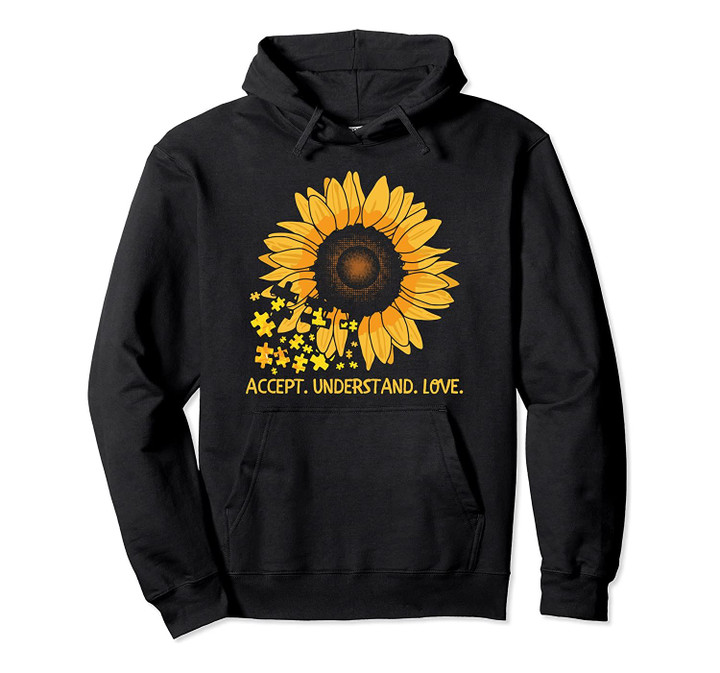 Accept Understand Love Sunflower Autism Awareness Pullover Hoodie, T-Shirt, Sweatshirt