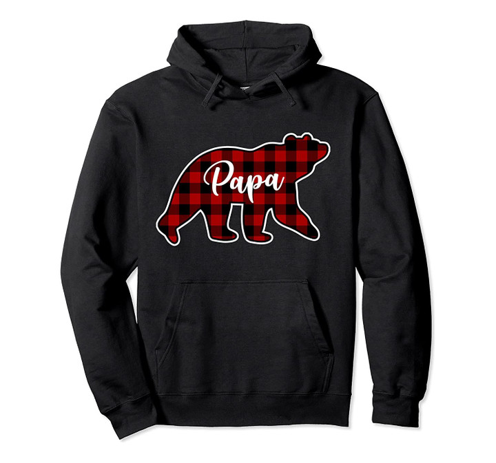 Red Plaid Papa Bear Matching Family Group Hoodie Pullover Hoodie, T-Shirt, Sweatshirt