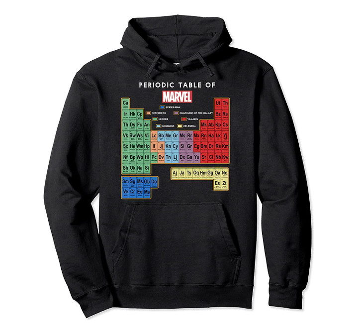 Marvel Periodic Table Of Characters Pullover Hoodie, T-Shirt, Sweatshirt
