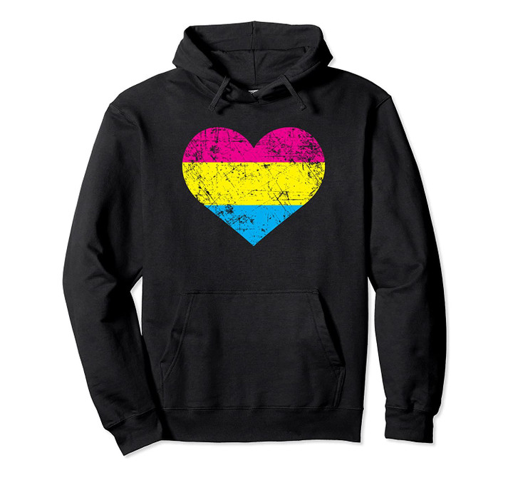 Pansexual Heart Funny Cute LGBTQ Pride Month Gift Flag Pullover Hoodie, T-Shirt, Sweatshirt