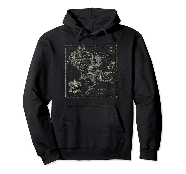 Lord of the Rings Map of Middle Earth Pullover Hoodie, T-Shirt, Sweatshirt
