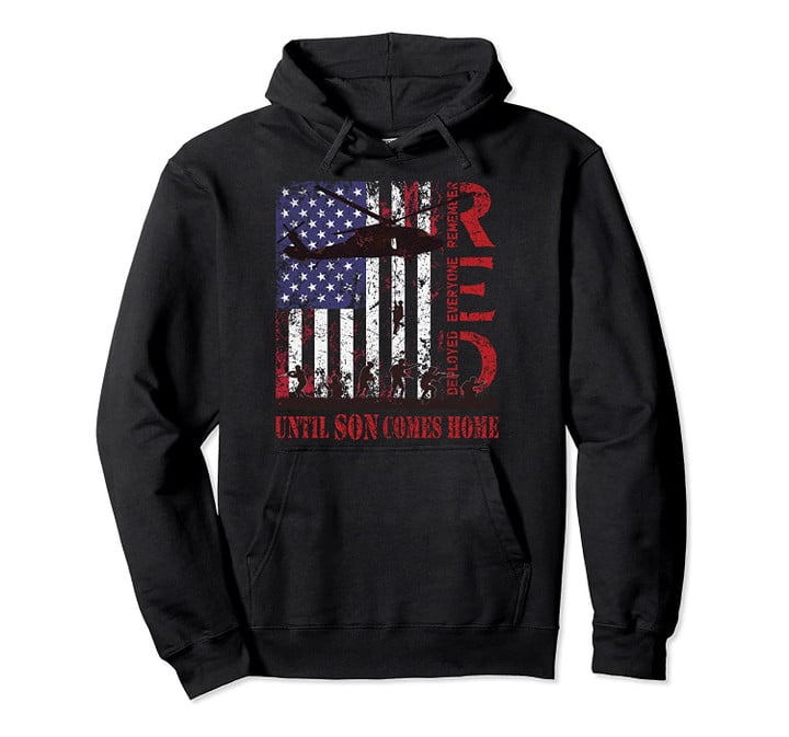 RED Friday For My Son US Flag Army Military Deployed Veteran Pullover Hoodie, T-Shirt, Sweatshirt
