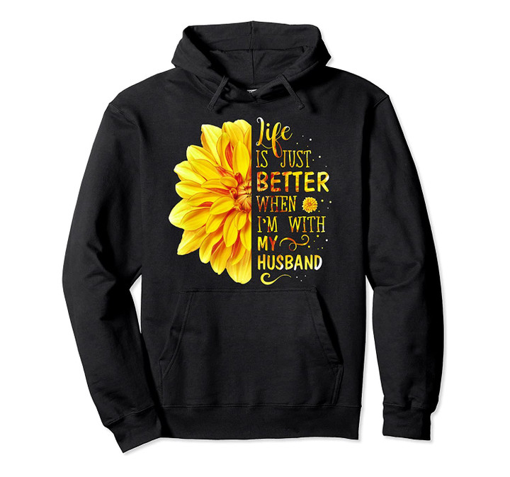 Husband Gift from Wife Love Spouse Yellow flower marriage Pullover Hoodie, T-Shirt, Sweatshirt