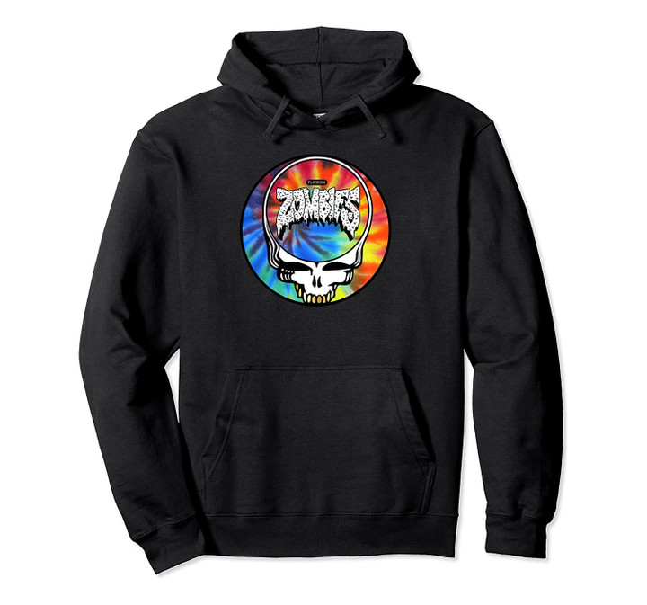 Flatbush Apparel Zombies Triangle Tie Dye Colorful Classical Pullover Hoodie, T-Shirt, Sweatshirt