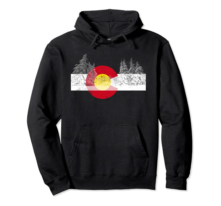 Colorado Flag Mountain Ski Trees Outdoor Men Women Gift Pullover Hoodie, T-Shirt, Sweatshirt