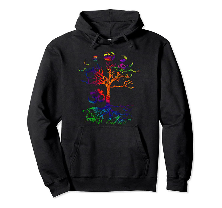 Phases of the Moon Tie Dye Tree of Life Om Gift Pullover Hoodie, T-Shirt, Sweatshirt