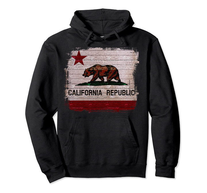 California Republic Distressed State Flag Souvenir Pullover Hoodie