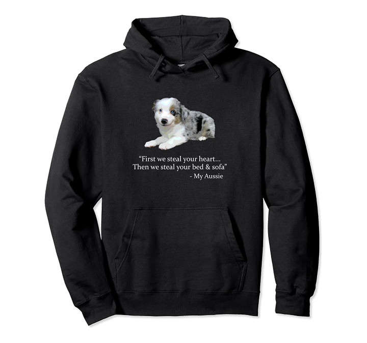 Cute Australian Shepherd Puppy Gift Adorable Shepard Pullover Hoodie, T-Shirt, Sweatshirt