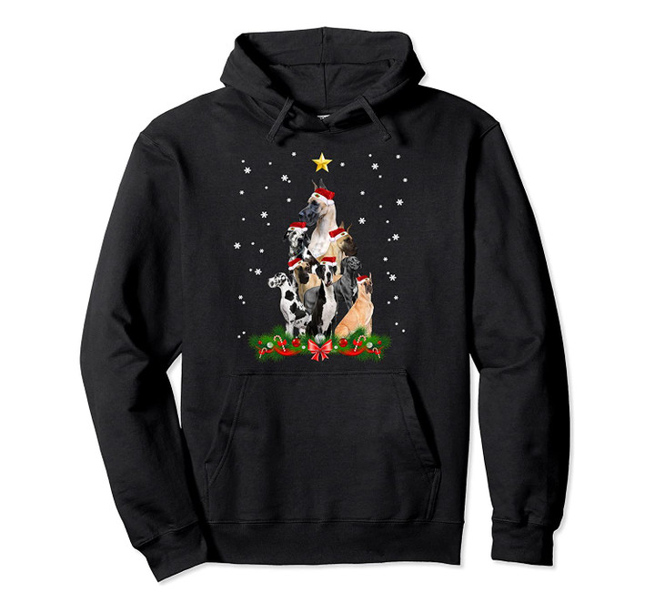 Christmas Tree Great Dane Funny Christmas Pullover Hoodie, T-Shirt, Sweatshirt
