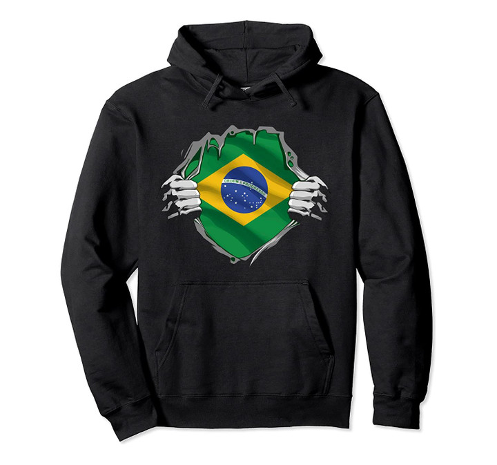 Super Brazilian Heritage Shirt Brazil Roots Flag Gift Pullover Hoodie, T-Shirt, Sweatshirt