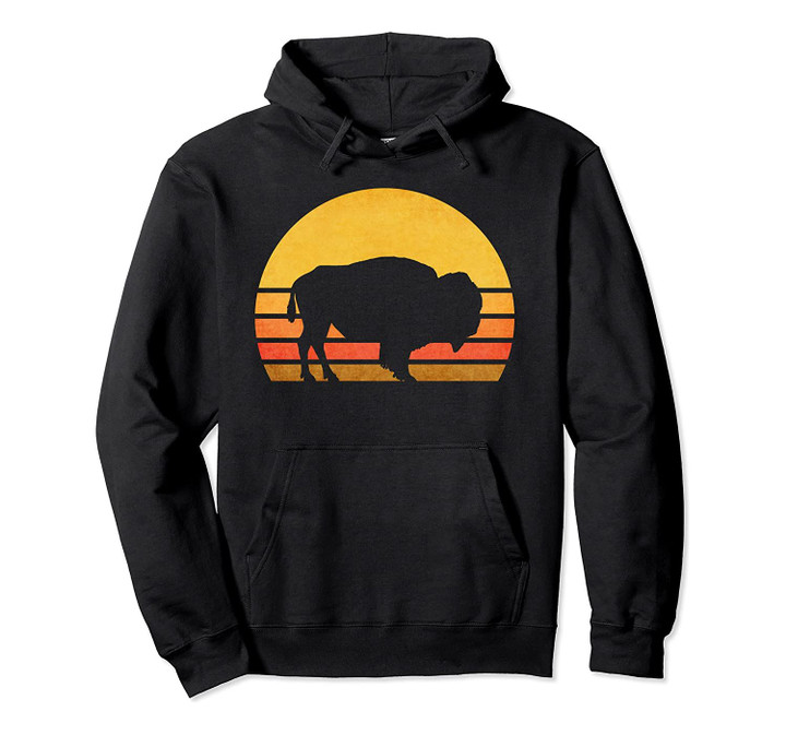Retro Eighties Bison Hoodie, Vintage American Buffalo Gift, T-Shirt, Sweatshirt