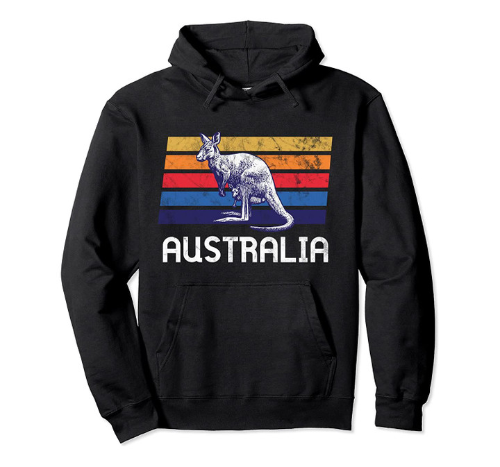 Australia Flag Retro Kangaroo Soccer Marsupial Aussie Gift Pullover Hoodie, T-Shirt, Sweatshirt