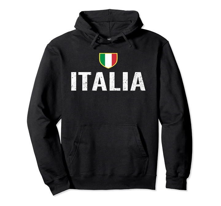 Italia Distressed Italian Flag Emblem Pullover Hoodie, T-Shirt, Sweatshirt
