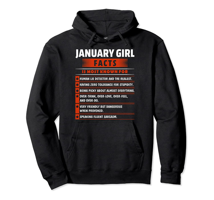 January Girl Facts Funny Most Known For Human Lie Detector Pullover Hoodie, T-Shirt, Sweatshirt