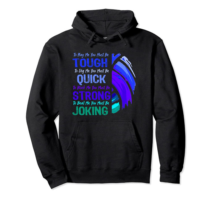 Girls Volleyball Purple Blue Design Great Funny Quote Teens Pullover Hoodie, T-Shirt, Sweatshirt