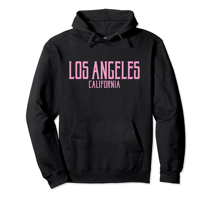 Los Angeles Vintage Text Pink Print Pullover Hoodie, T-Shirt, Sweatshirt