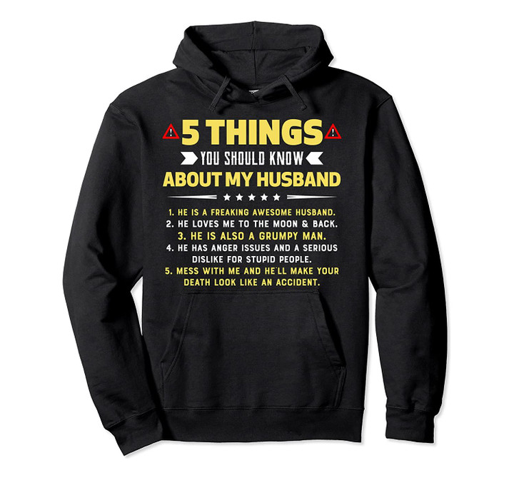 5 Things You Should Know About My Funny Husband Gift Pullover Hoodie, T-Shirt, Sweatshirt