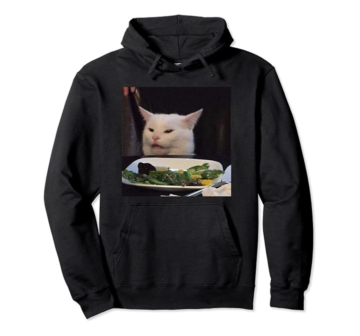 Dinner Table Cat Meme Funny Internet Viral Joke Pun Gift Pullover Hoodie, T-Shirt, Sweatshirt