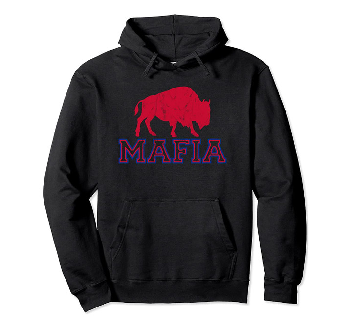 Buffalo Mafia Football's #1 Fan Faded & Distressed Pullover Hoodie, T-Shirt, Sweatshirt