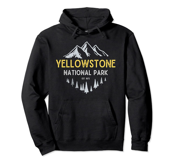 Vintage Yellowstone Hoodie Yellowstone National Park Retro Pullover Hoodie, T-Shirt, Sweatshirt