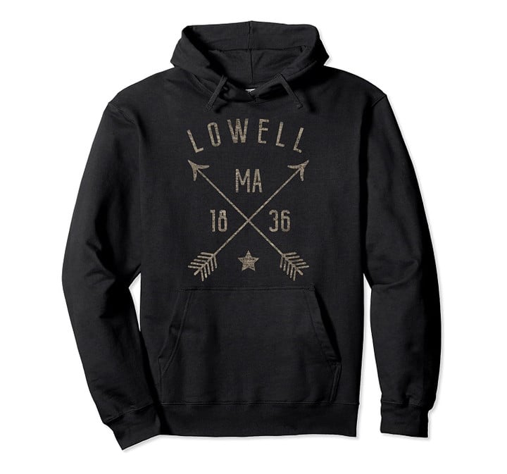 Lowell MA Hoodie Distressed Boho Style Home City Pullover Hoodie, T-Shirt, Sweatshirt