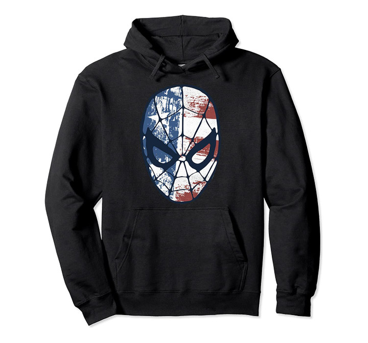 Marvel Spider-Man American Flag Face Vintage Graphic Hoodie, T-Shirt, Sweatshirt