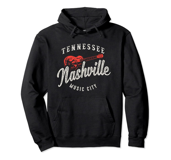Nashville Music City Guitar Vintage Pullover Hoodie, T-Shirt, Sweatshirt