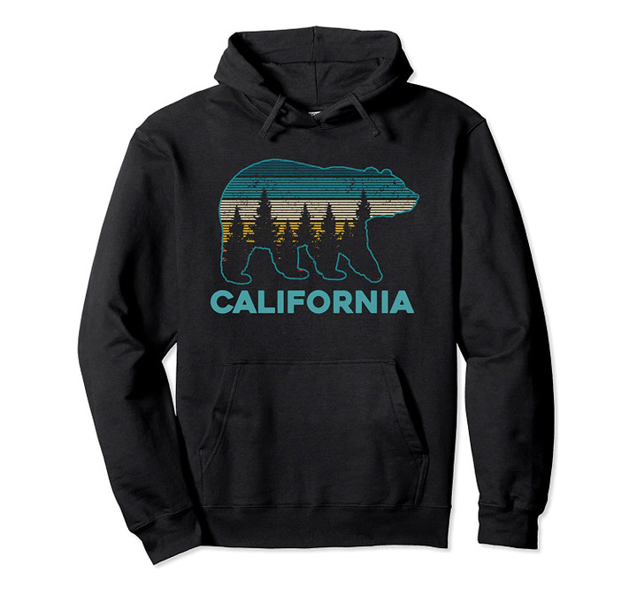 California Bear Vintage Retro Nature Hiking Souvenir Gift Pullover Hoodie, T-Shirt, Sweatshirt