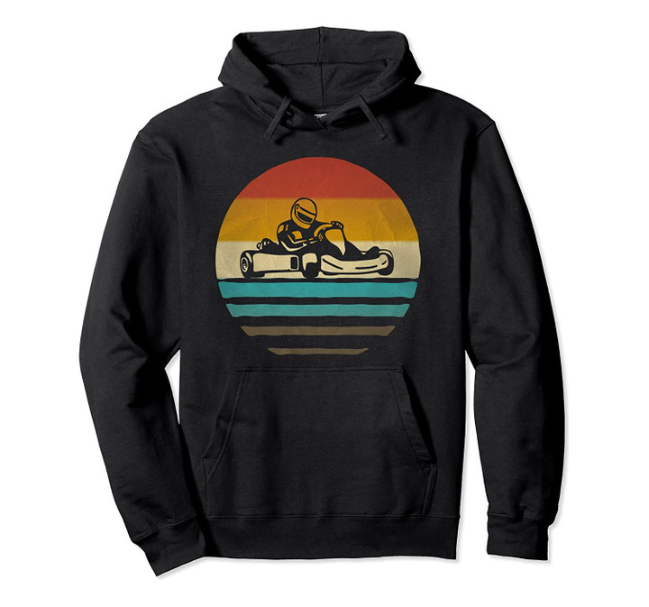 Go Kart Racing Retro Vintage Sunset Old School Funny Gift Pullover Hoodie, T-Shirt, Sweatshirt