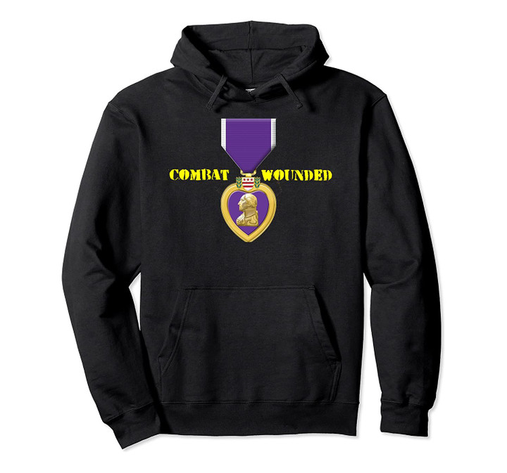 Purple Heart Combat Veteran Pullover Hoodie