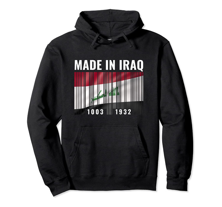 Iraq Heritage Iraqi Roots Barcode Pullover Hoodie, T-Shirt, Sweatshirt