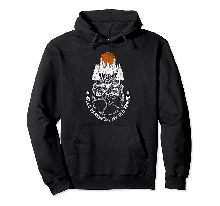 Hello Darkness My Old Friend Cool Skull Forest Sunset Gift Pullover Hoodie, T-Shirt, Sweatshirt