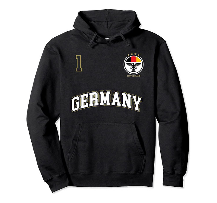 Germany Soccer Hoodie No. 1 Sports Team German Flag T-Shirt, T-Shirt, Sweatshirt