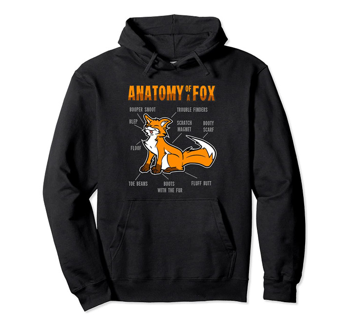 Anatomy Fox Furry Fursona Hoodie Gift Women Men Pullover Hoodie, T-Shirt, Sweatshirt
