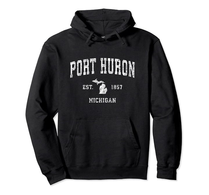 Port Huron Michigan MI Vintage Athletic Sports Design Pullover Hoodie, T-Shirt, Sweatshirt