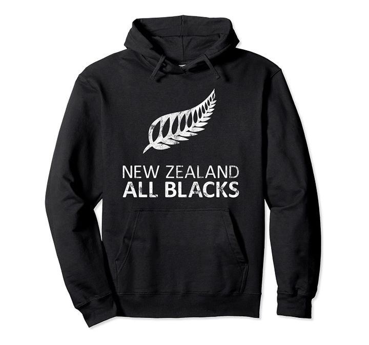 New Zealand Fern For Rugby Fans (distressed look) Pullover Hoodie, T-Shirt, Sweatshirt