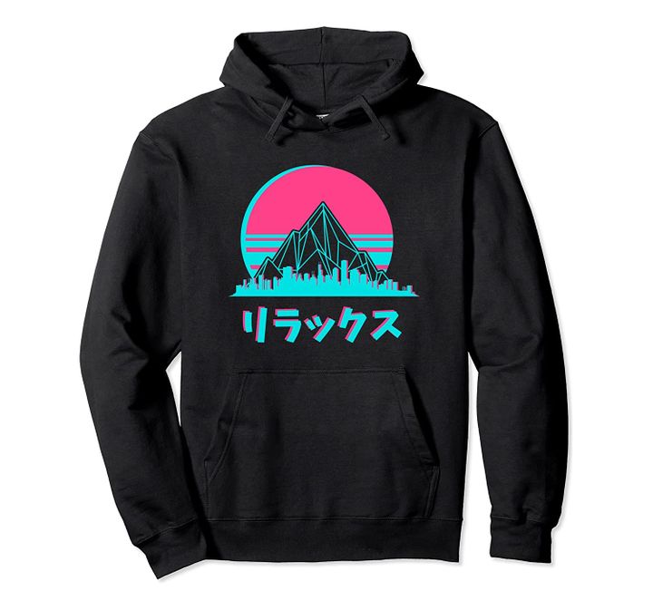 Vaporwave Aesthetic For A Skyline Sunset Lover Gift Pullover Hoodie, T-Shirt, Sweatshirt