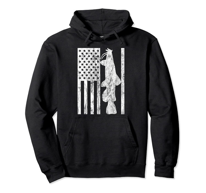 Catfishing American Flag - Catfish Fisherman Gift Pullover Hoodie, T-Shirt, Sweatshirt