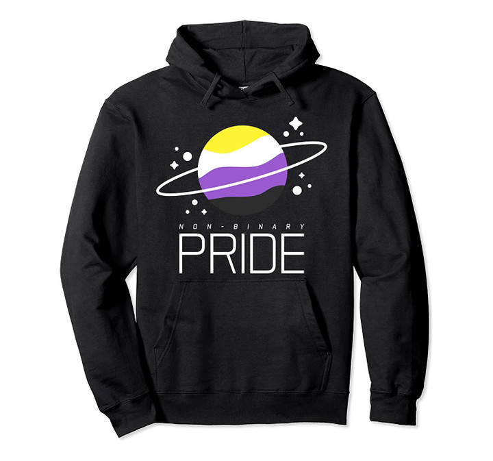 Nonbinary Pride Planet Space Aesthetic Hoodie, T-Shirt, Sweatshirt