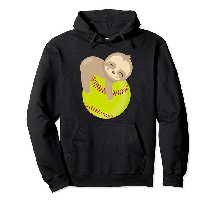 Baby Sloth Softball Cute Funny Animal Pullover Hoodie, T-Shirt, Sweatshirt
