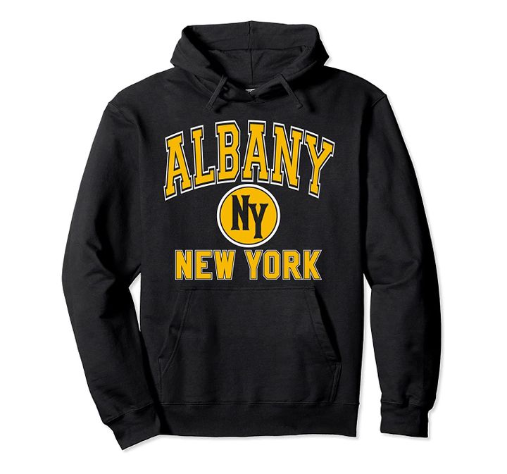 Albany NY Varsity Style Amber Print Pullover Hoodie, T-Shirt, Sweatshirt