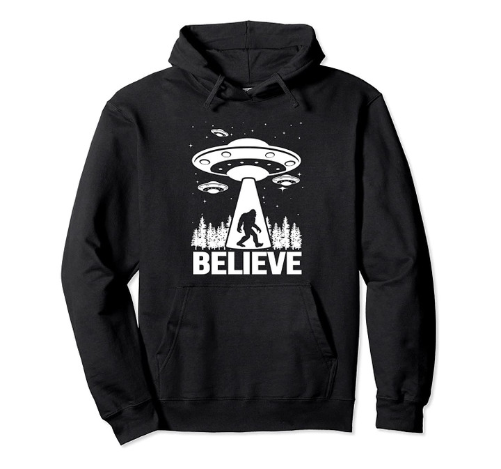 Bigfoot Alien Abduction Hoodie | Funny Sasquatch UFO Gift, T-Shirt, Sweatshirt