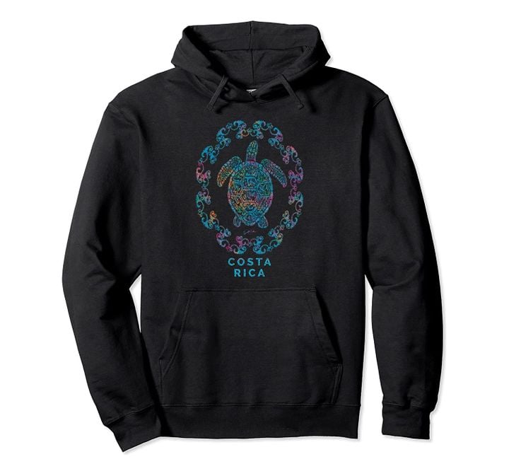 JCombs: Costa Rica Sea Turtle in Frilly Oval (Distressed) Pullover Hoodie, T-Shirt, Sweatshirt