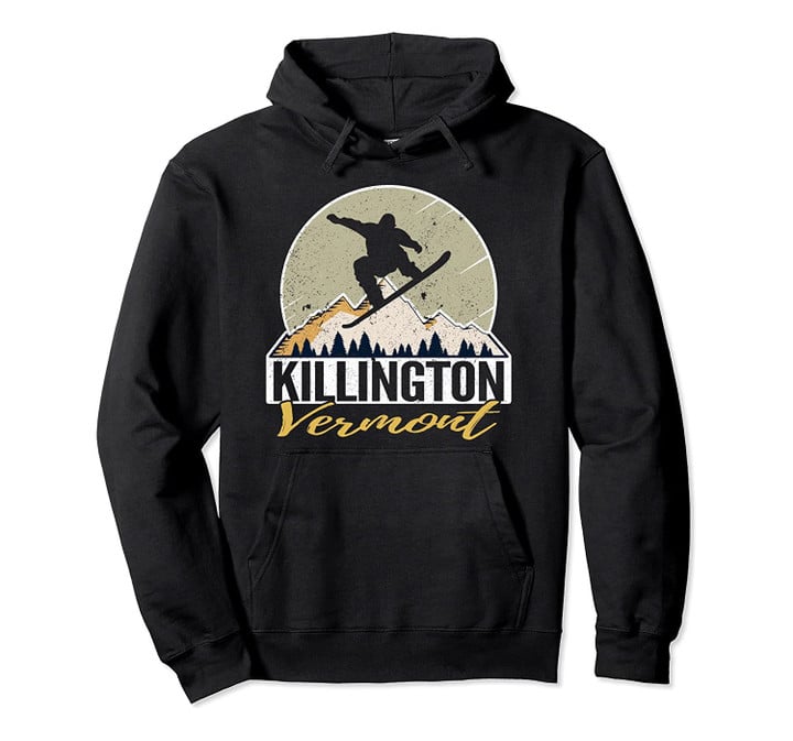 Killington Vermont Snowboarding Retro Mountain Vacation Pullover Hoodie, T-Shirt, Sweatshirt
