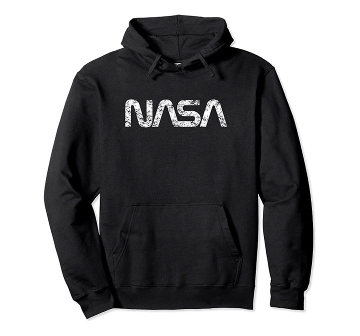 Officially Licensed NASA Worm White Distressed Space Geek Pullover Hoodie, T-Shirt, Sweatshirt