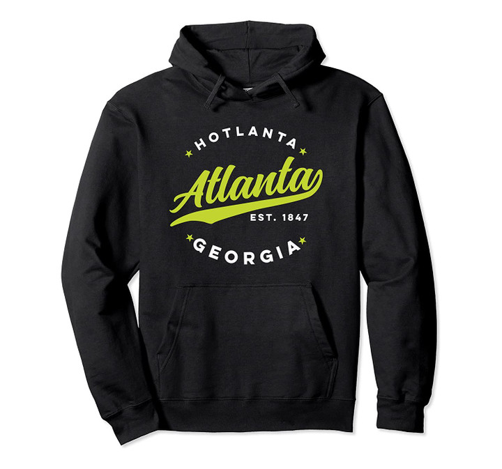 Vintage Atlanta Georgia Hotlanta USA Love Orange Text Pullover Hoodie, T-Shirt, Sweatshirt